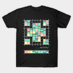 Mydoku_W001_H001_006_F: Sudoku, Sudoku coloring, logic, logic puzzle, holiday puzzle, fun, away from screen T-Shirt